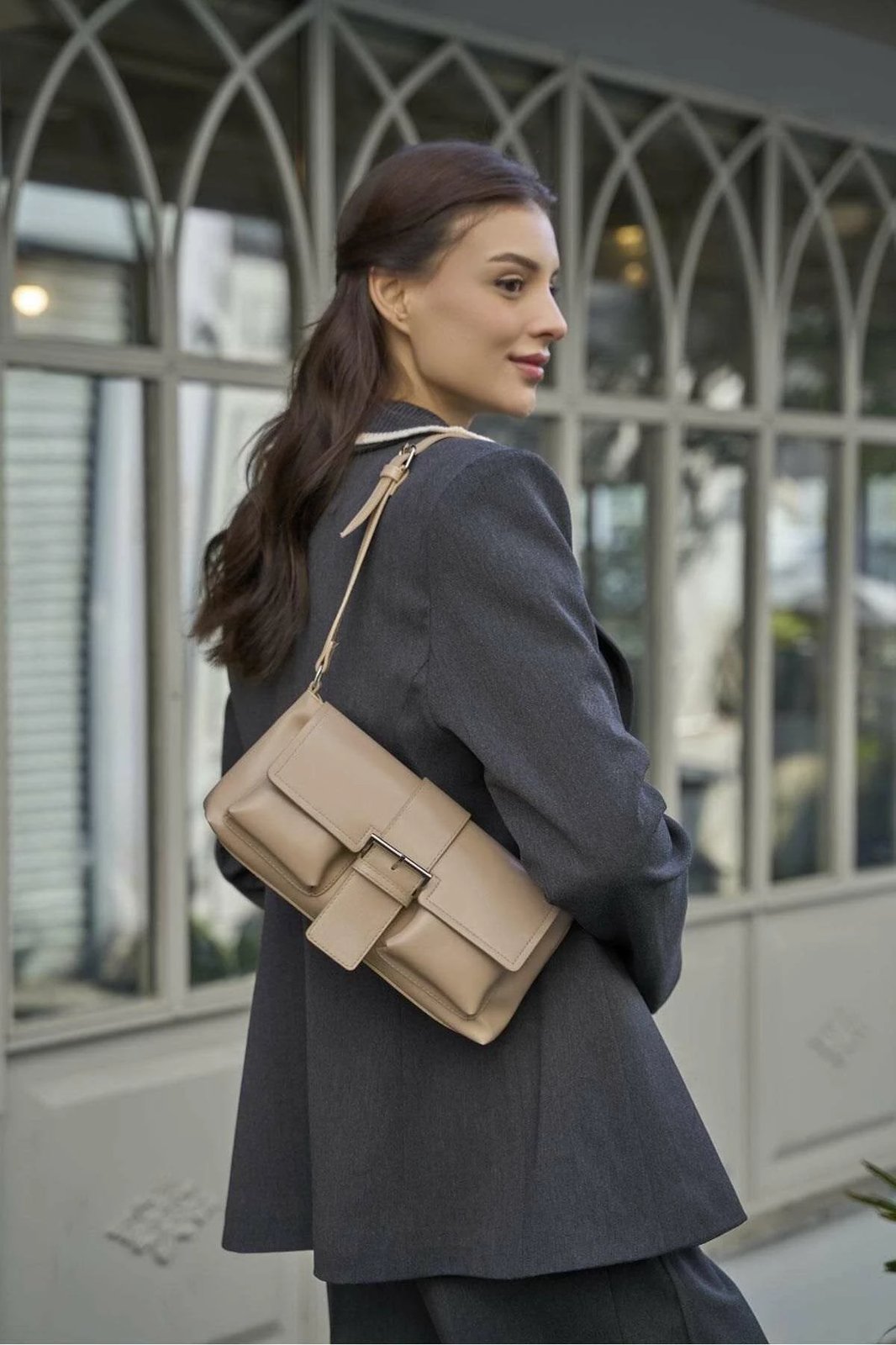 Çantë dore Zoozie Bags, MK1020225SV10-003, ngjyrë mink