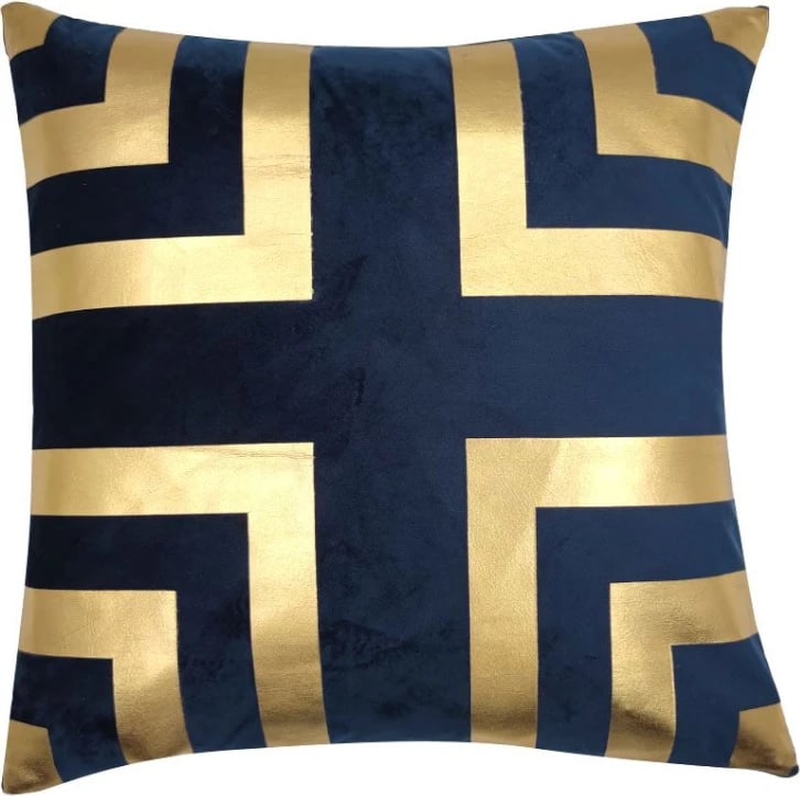 Jastëk dekorativ Illusion, kadife, blu-ari, 45x45cm