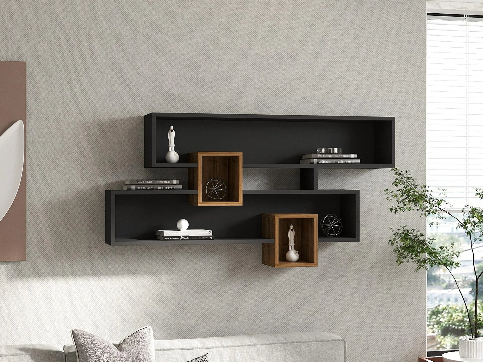 Raft muri Hanah Home Karen, ngjyrë arre dhe antracit