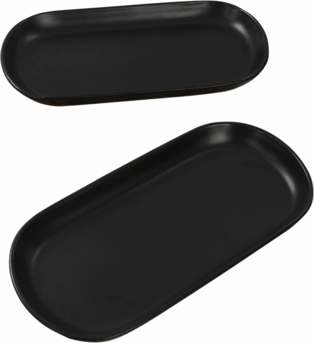 Set pjatash servirëse (2 copë), ngjyrë e zezë mat, Hermia Concept, ST080102F956A000000MAKYK00