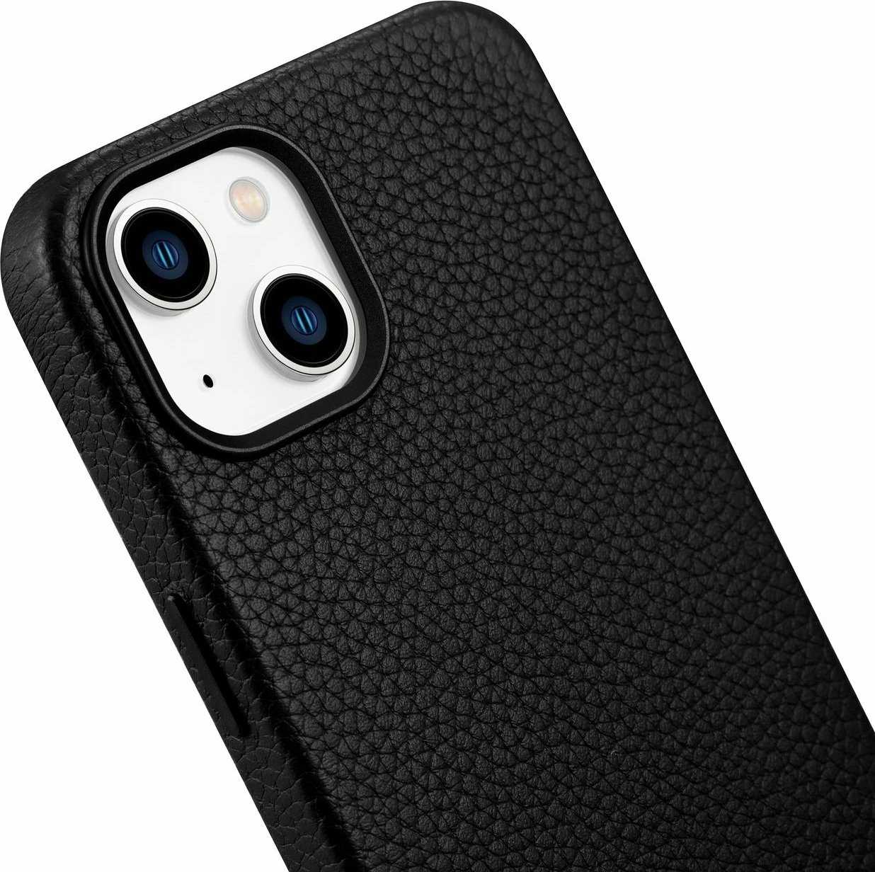 Mbështjellës iCarer Litchi Premium për iPhone 14, lëkurë natyrale, MagSafe, i zi