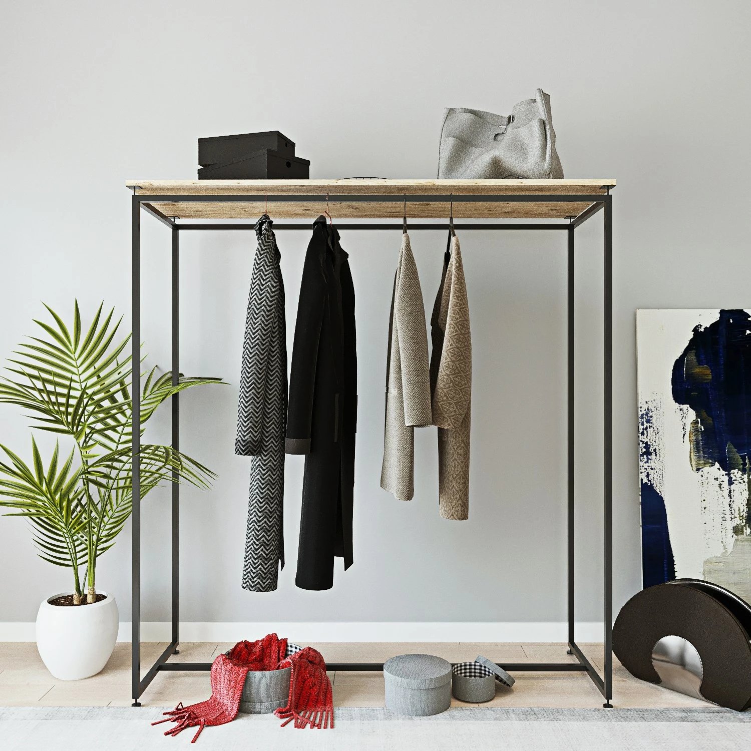 Garderobë moderne, ngjyrë e zezë, Skye Decor, Yenikoy - L653