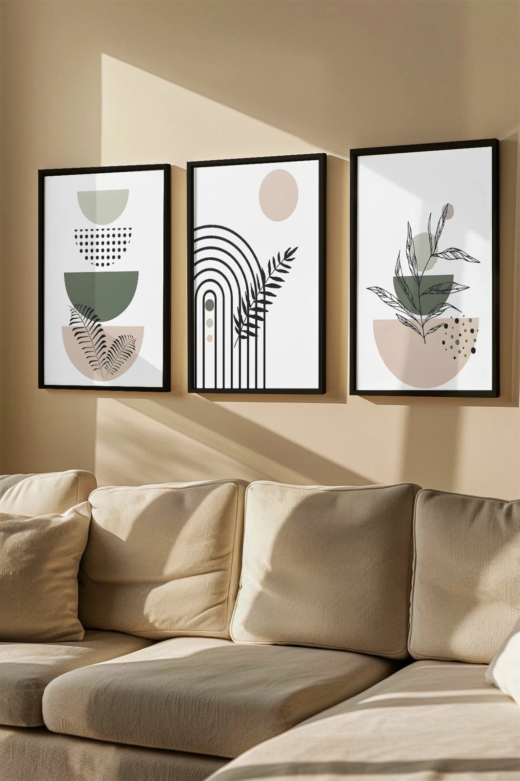 Set pikturash dekorative me kornizë (3 copë), Wallity, Artvmodel10-Siyah