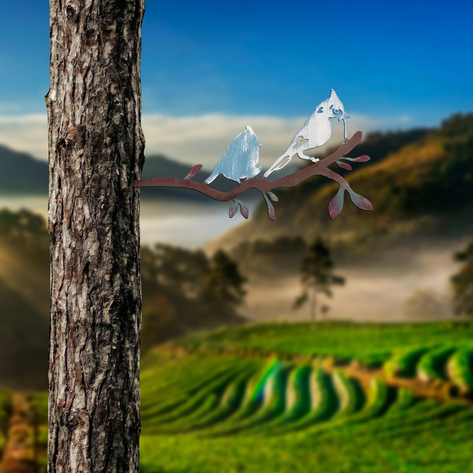 Objekt dekorativ për kopsht, zog në degë, Aberto Design, 27