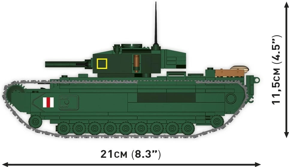Set lodrash ndërtimi Cobi Klocki Mark IV Churchill, 668 pjesë, Jeshile
