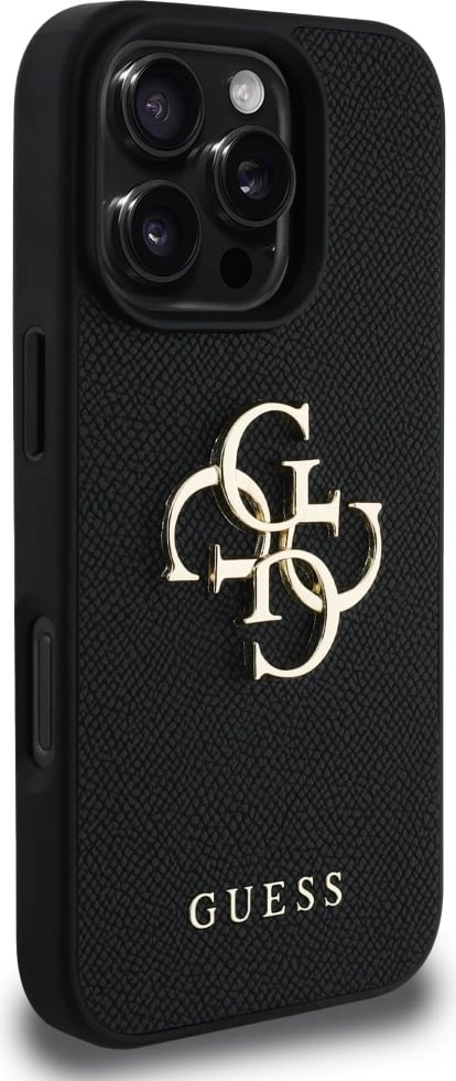 Mbështjellës Guess Grained Big 4G Logo Small Classic Logo për iPhone 16 Pro, i zi Mbështjellës Guess Grained Big 4G Logo Small Classic Logo për iPhone 16 Pro, i zi