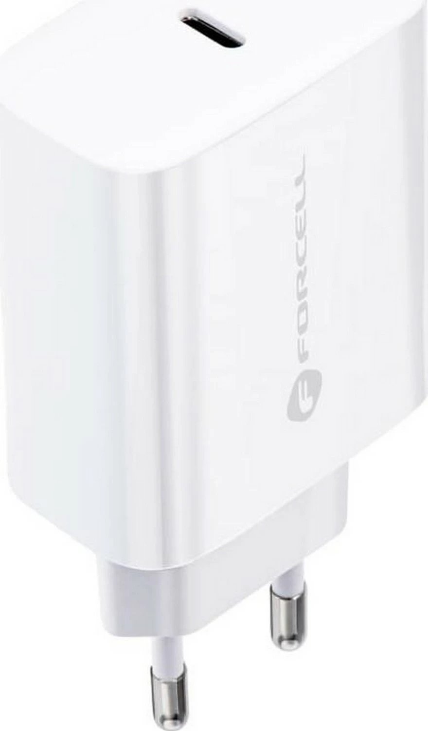 Karikues Forcell F-ENERGY TFK-TC-20WPD, 20W, USB Type-C, kabllo Type-C në Lightning, bardhë