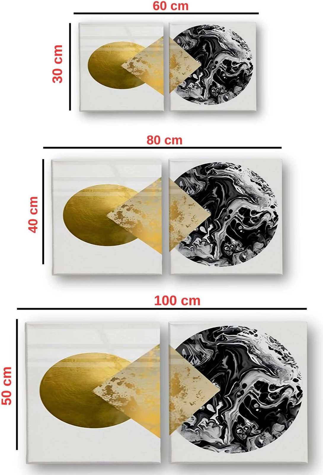 Pikturë dekorative në kanavacë (2 copë), Wallity, ASR_CNV2-4, 40x40