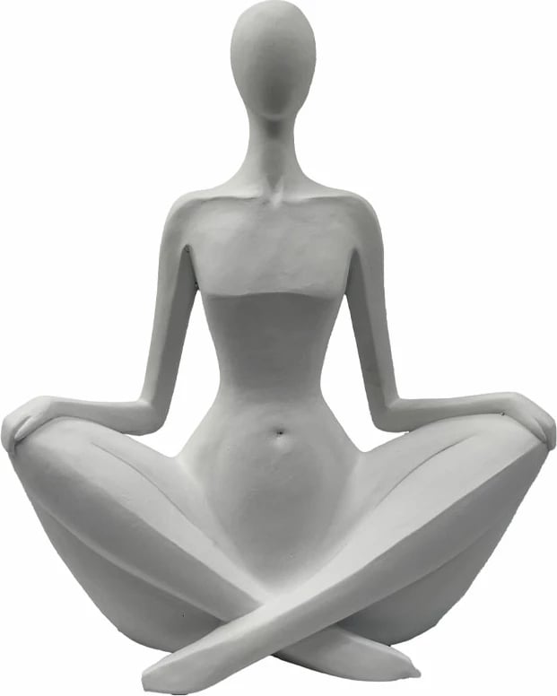 Figurë dekorative REGINA, polirezine e bardhë, 24x10.5x29.5cm