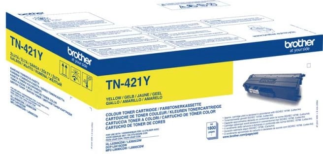 Toner Brother TN-421Y, rendiment 1,800 faqe, i verdhë