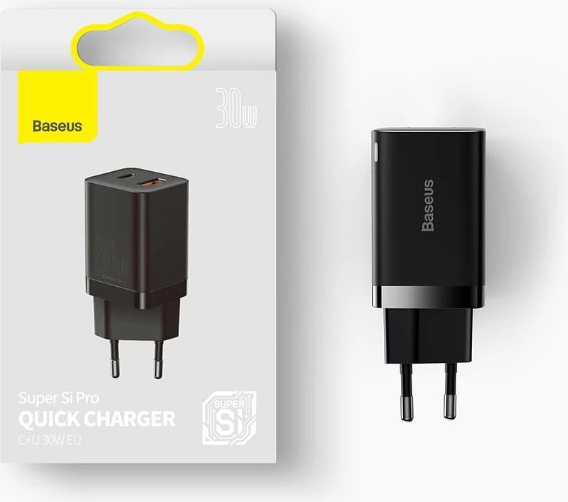 Karikues muri Baseus Super Si Pro CCSUPP-E01, 30W, 2 porta USB/USB-C, i zi Karikues muri Baseus Super Si Pro CCSUPP-E01, 30W, 2 porta USB/USB-C, i zi