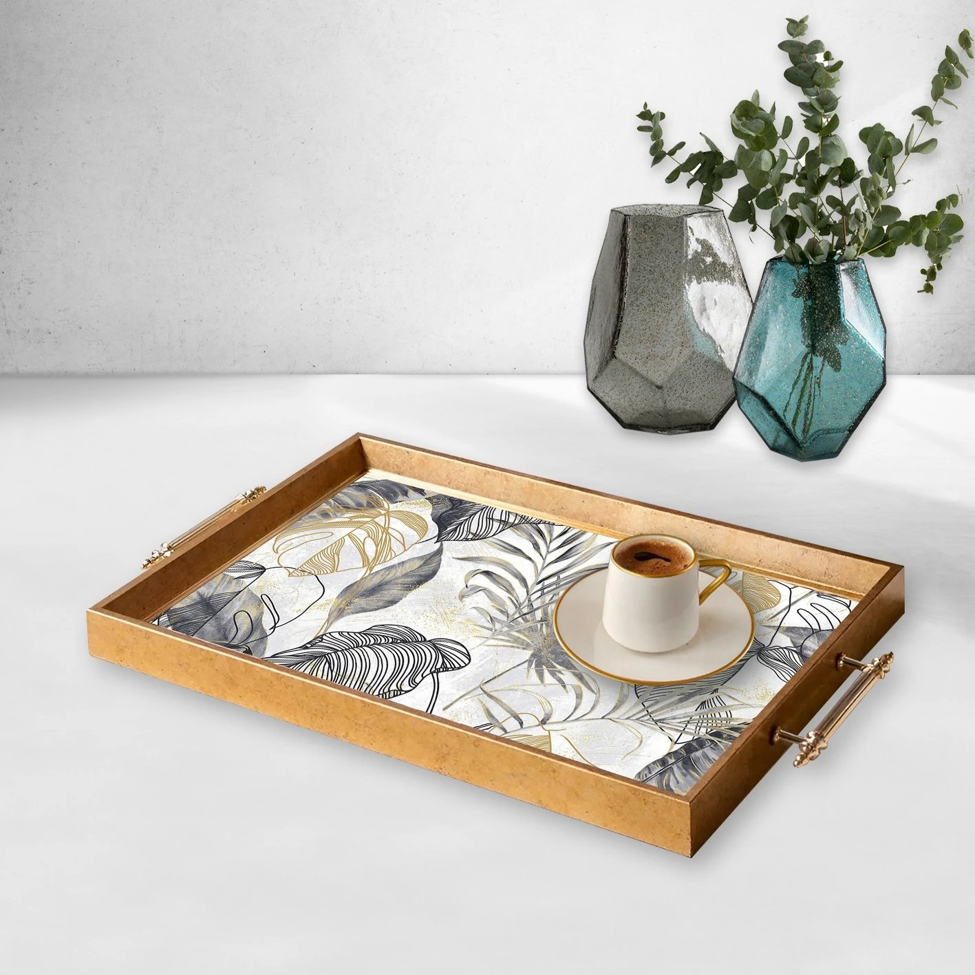 Tabaka prej qelqi, dizajn Aberto, TPEA9812, shumëngjyrëshe, 50x29x3.5cm