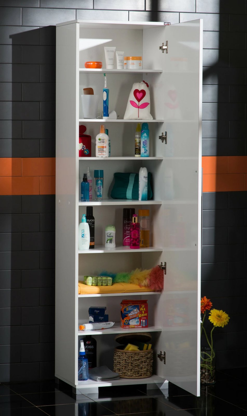 Dollap multifunksional, ngjyrë e bardhë, Hanah Home, Adr-408-Pp-1, 50x187x35 cm