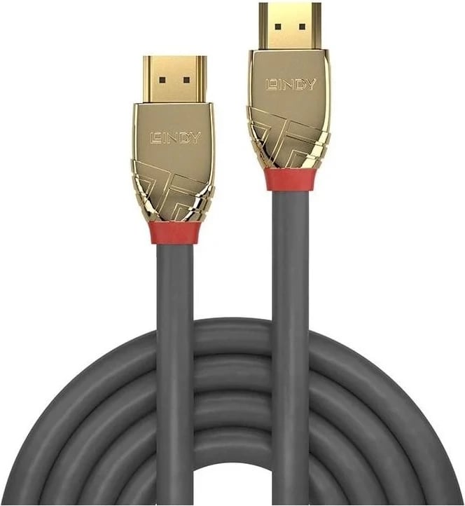 Kabëll HDMI Lindy Gold Line, 2.1, 1m, gri-ari