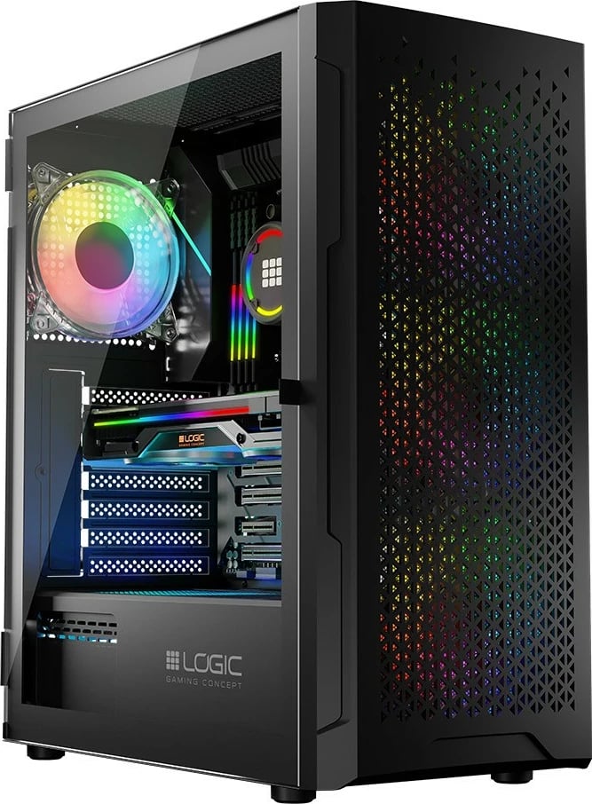Kasë Logic Concept Aramis ARGB Midi Tower, ATX, e zezë Kasë Logic Concept Aramis ARGB Midi Tower, ATX, e zezë