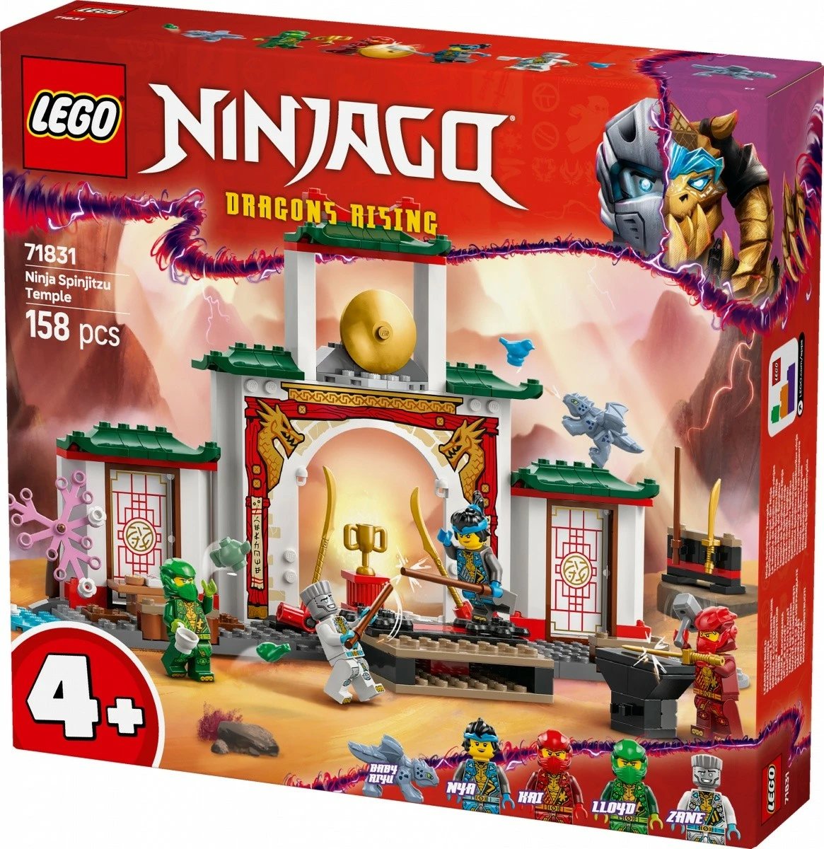 Set lodrash LEGO Ninjago Spinjitzu Ninja Temple 71831, 158 pjesë, për fëmijë 4+