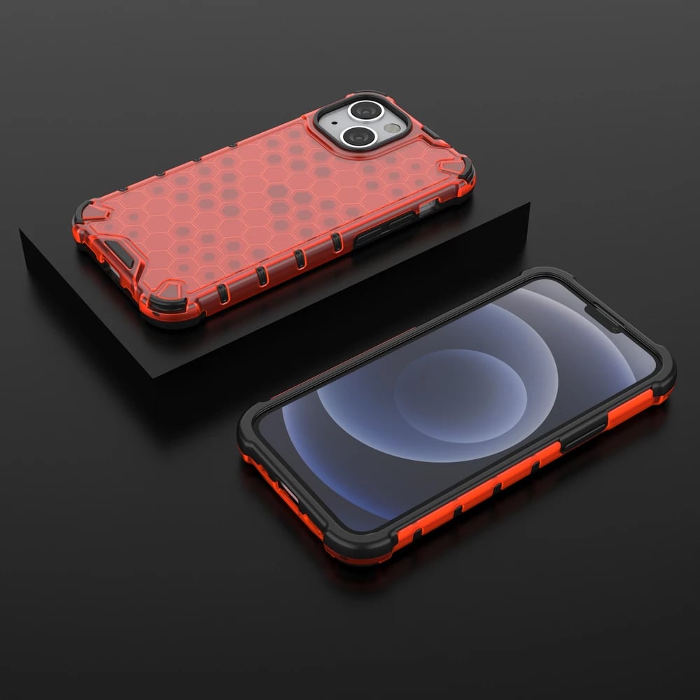Mbështjellës Hurtel Honeycomb për iPhone 13 mini, i kuq