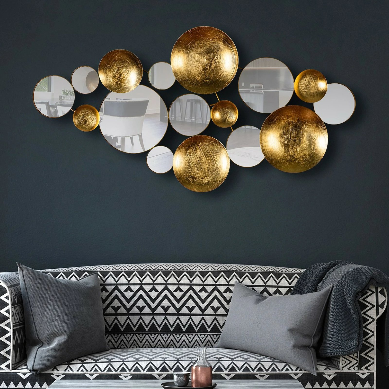 Aksesor dekorativ metalik për mur, Wallity Infinity, shumëngjyrësh