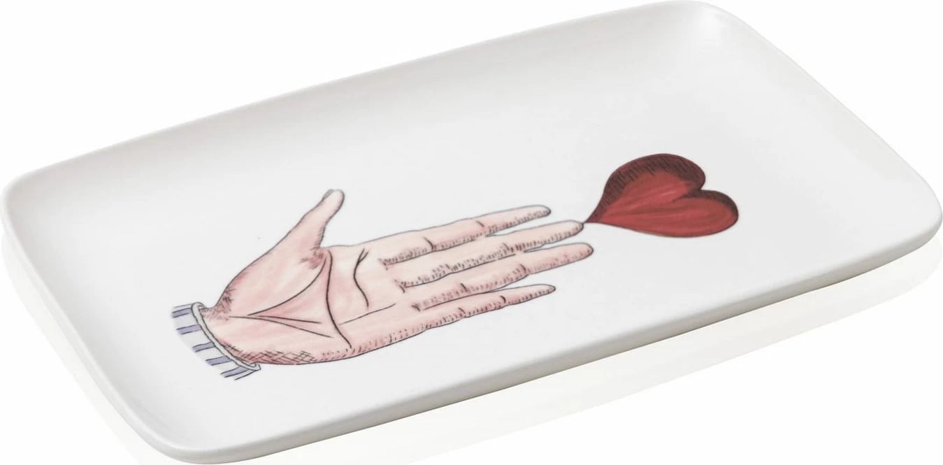 Pjatë shërbimi Hermia Concept, LUV0012, e bardhë dhe e kuqe, 33x21x3cm