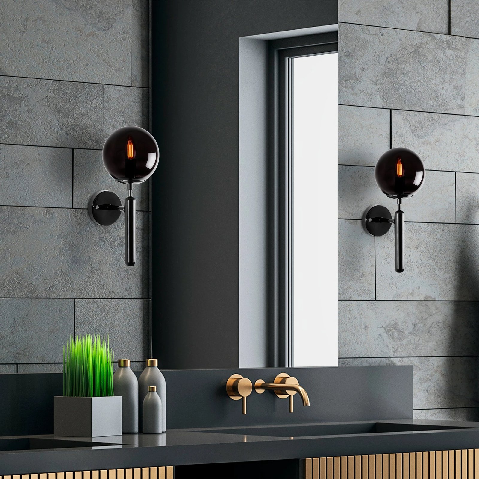 Llambë muri Opviq King, ngjyrë e zezë, 15x20x40cm