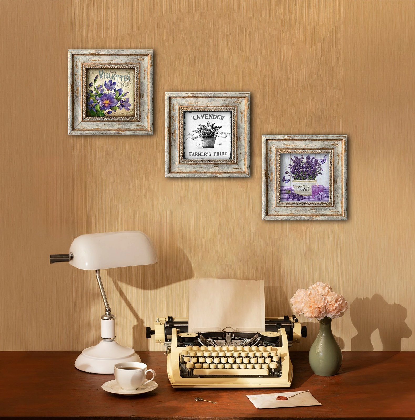 Pikturë dekorative me kornizë MDF (3 copë), Wallity, Huhu324, 30x30