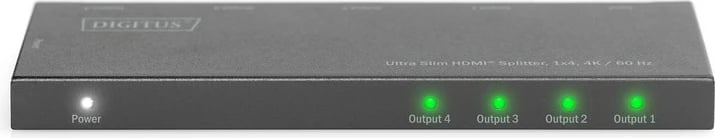 Splitter HDMI Digitus DS-45323 Ultra Slim 1x4, 4K 60Hz, 3D, HDR, HDCP 2.2, i zi