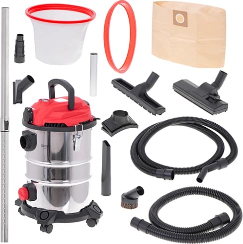 Fshesë industriale me korent, Adler, CR 7045, 25L, 1400W nominale 3400W maksimale, tharje/lagështi + fryrje, prizë për vegla, inox