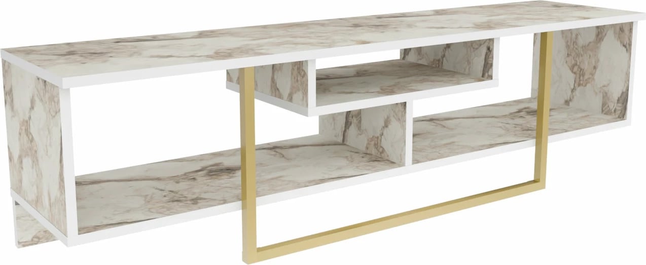 Komodë televizori Hanah Home, Asal 150, ngjyrë ari dhe e bardhë, Ephesus