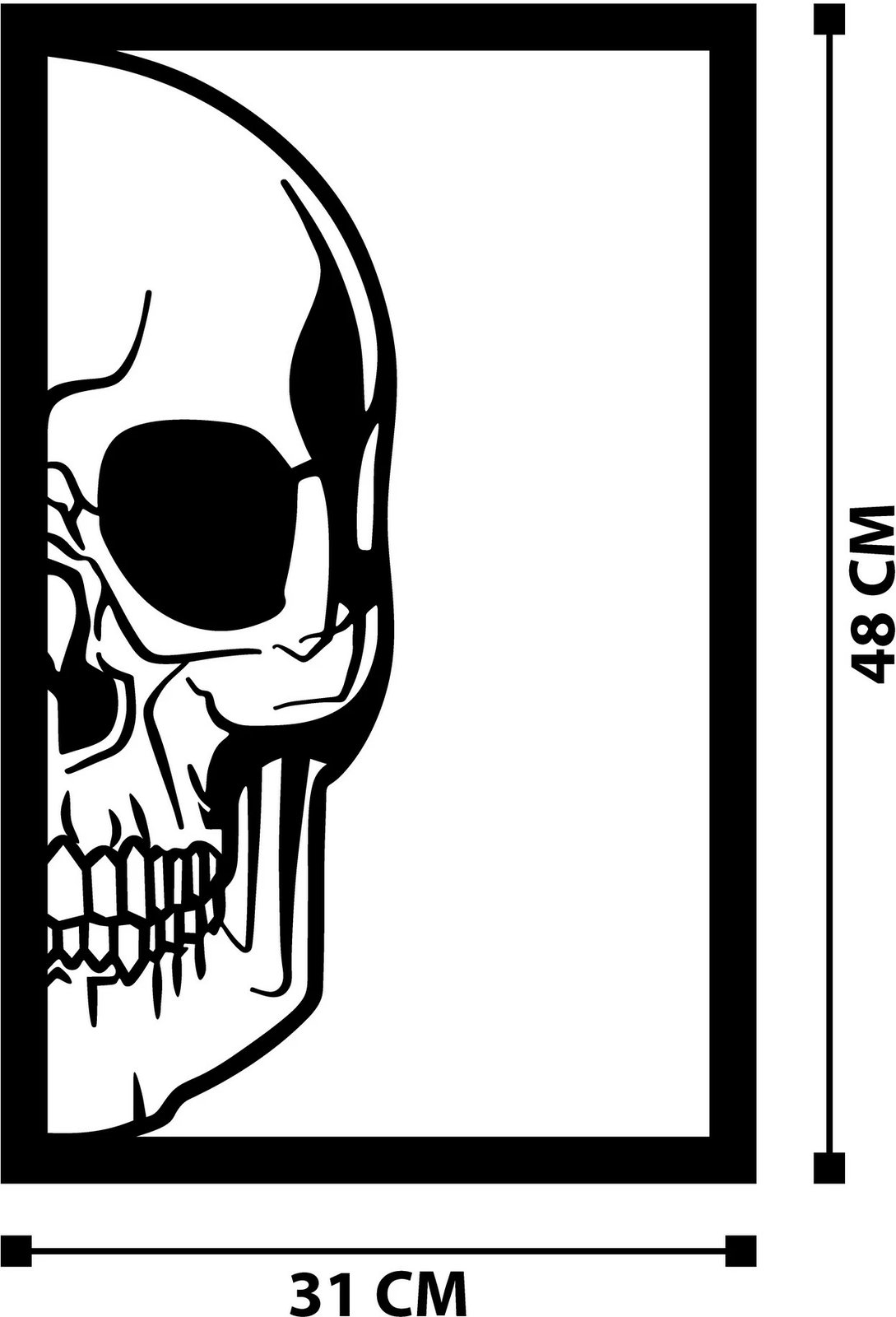 Aksesor dekorativ metalik për mur, Wallity, Dilhun, ngjyrë e zezë, 31x48cm