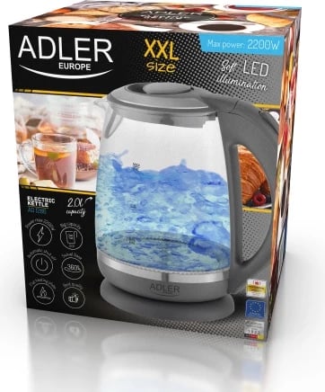 Zierëse elektrike qelqi, Adler AD 1286, 2.0 L, gri