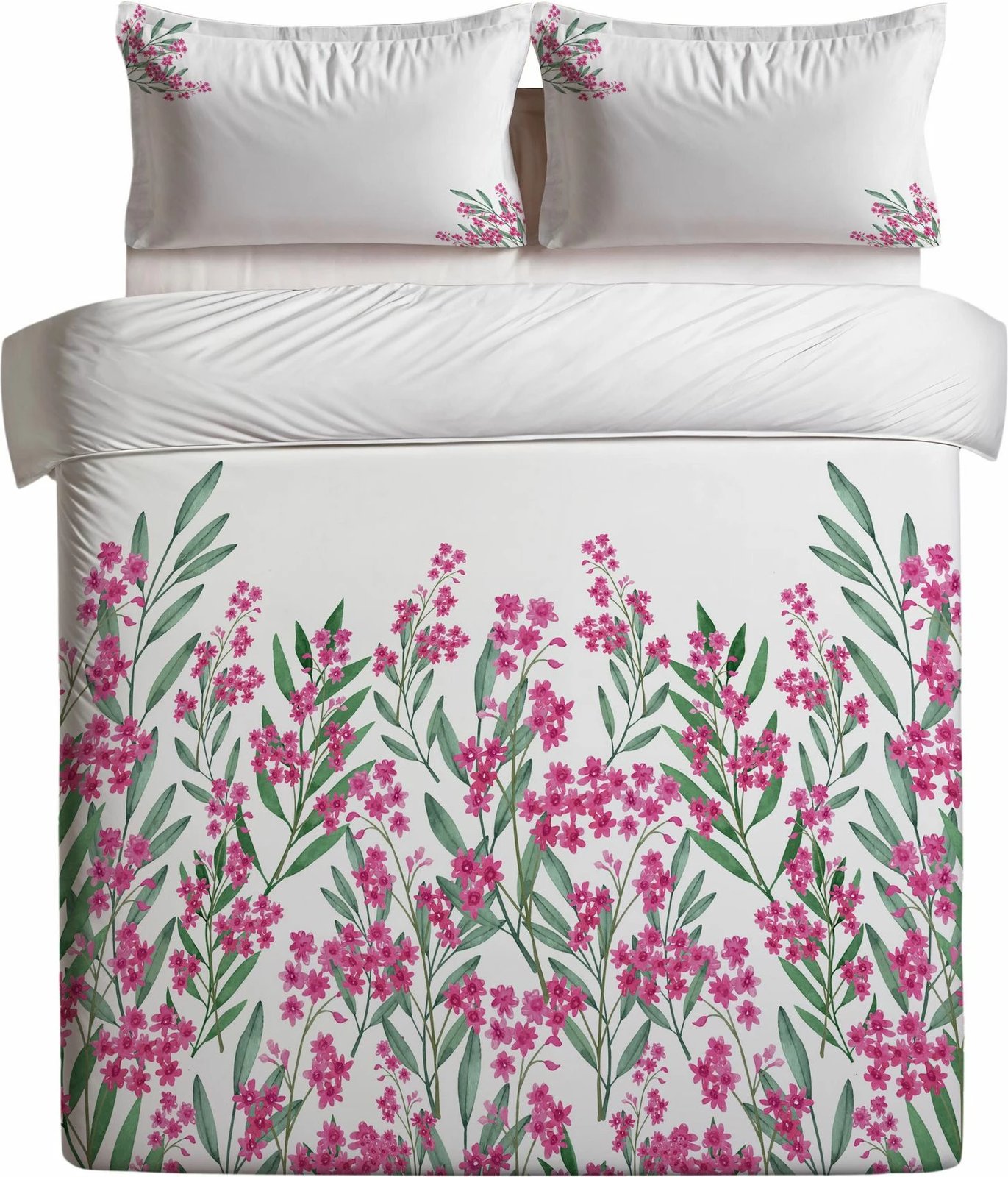 Set mbulesë për jorgan Super King, krem, jeshile, rozë, L'Essentiel Linge de Maison, Magnolia