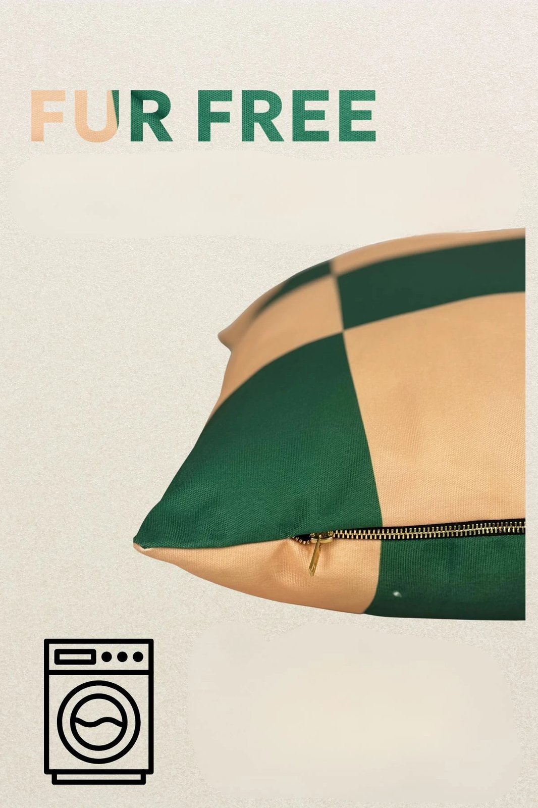 Shtrat për kafshë Paws & Whiskers, Fur Free, 64x88, ngjyrë e gjelbër dhe bezhë