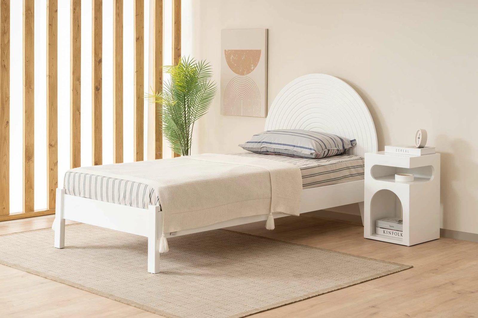 Krevat teke Hanah Home, ngjyrë e bardhë, 90x190