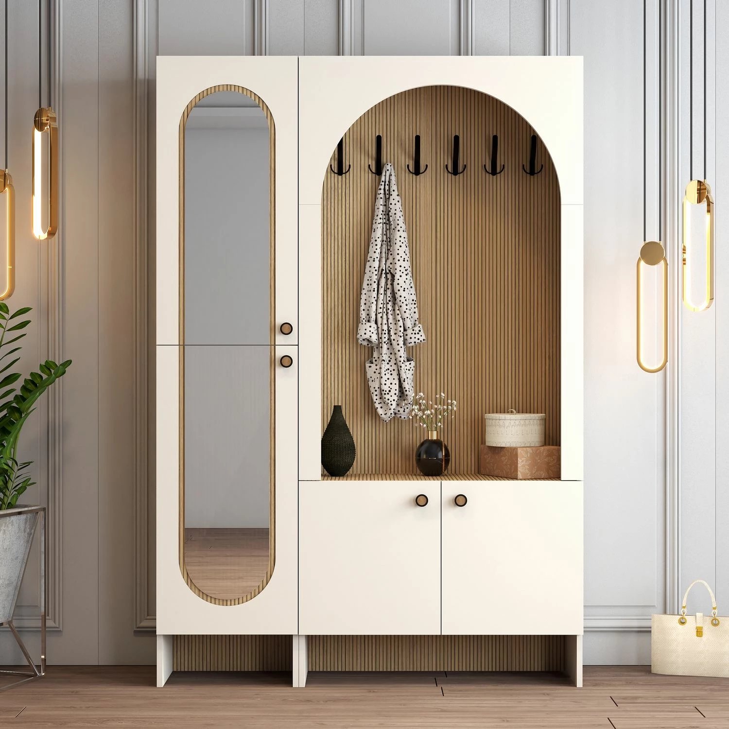 Stendë korridori Skye Decor, ngjyrë krem dhe lis, Palermo Km