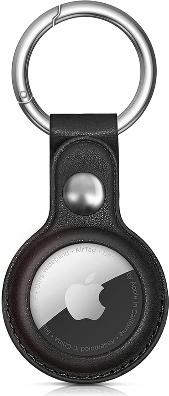 Mbështjellës Hurtel për Apple AirTag, model WAT-21-0Y2S, lëkurë ekologjike, e zezë