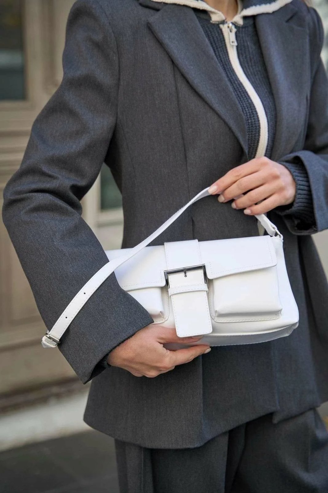 Çantë dore e bardhë Zoozie Bags, MK1020225SV10-003