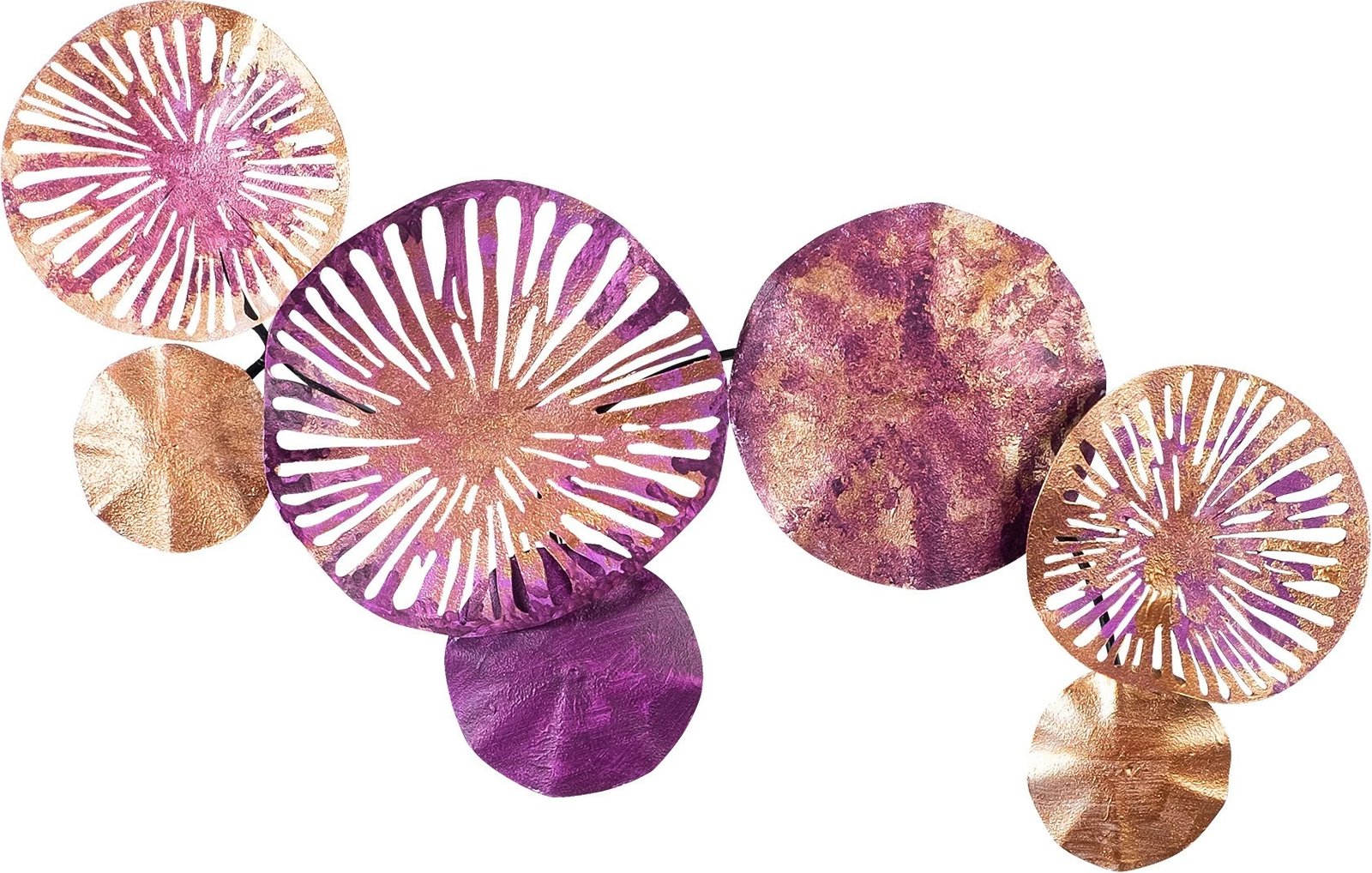 Aksesor dekorativ metalik për mur Wallity, art metalik 2