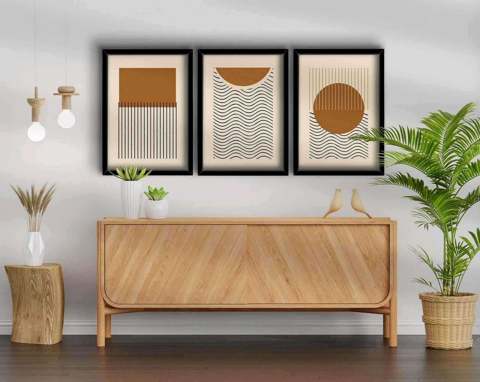 Pikturë dekorative me kornizë MDF (3 copë), Wallity, 3P3853NISCT-004