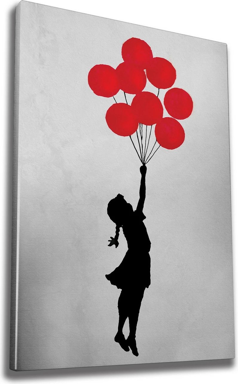 Pikturë dekorative në kanavacë, Flying Balloon Girl, shumëngjyrëshe, WY63, 50x70cm