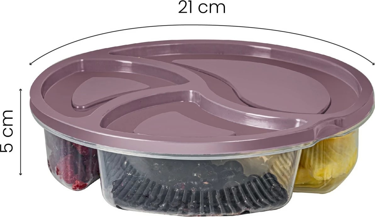 Set kuti plastike për organizim, 4 copë, rozë, 21x21x5cm