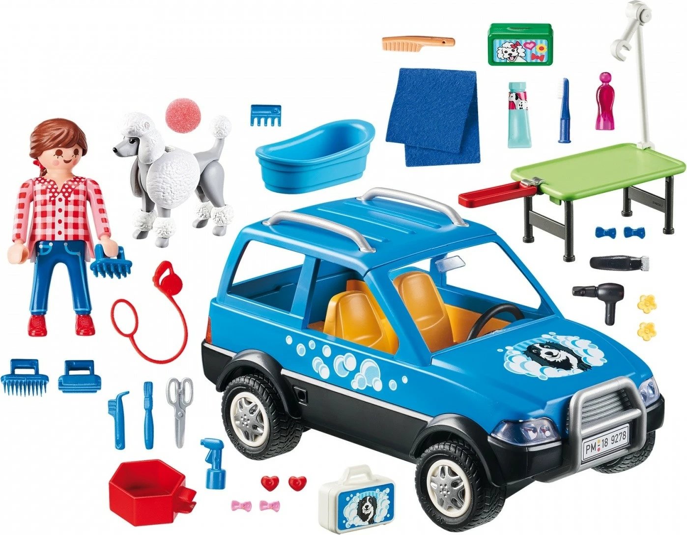Set lodrash Playmobil City Life Mobile Dog Salon, 9278, për fëmijë