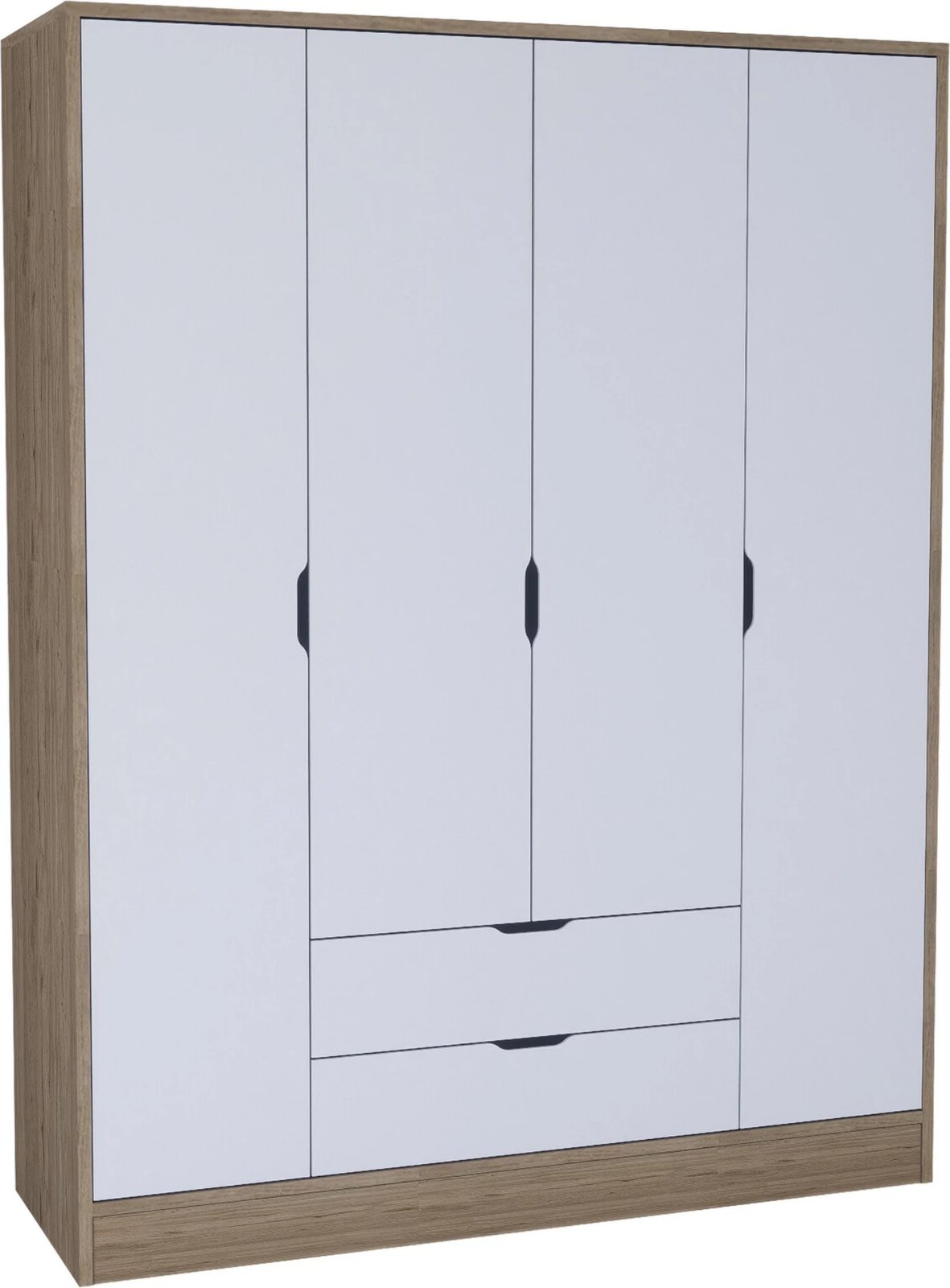 Dollap rrobash Skye Decor, Nisan 1600-018, ngjyrë arrë e çelët dhe e bardhë