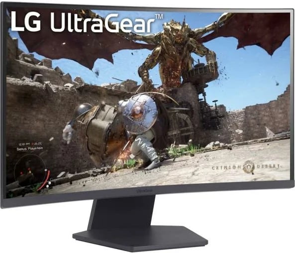 Monitor gaming i lakuar, LG, 27GS60QX-B 27GS60QXB (27GS60QX-B.AEUQ), 27" QHD 2560x1440, 180Hz 1ms GtG, 1000R, e zezë