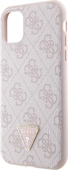 Mbështjellës Guess GUHCN61P4TDSCPP për iPhone 11/XR, Crossbody 4G Metal Logo, Rozë me rrip