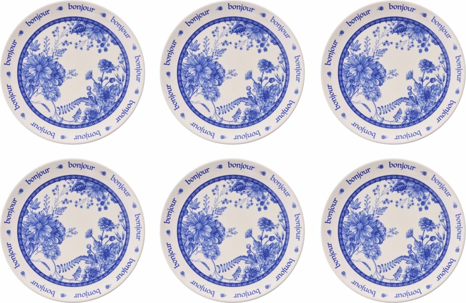 Set pjatash shërbimi (6 copë), Hermia Concept, French Serv blu