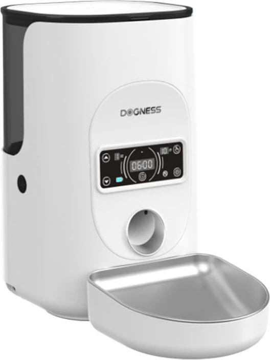 Shpërndarës ushqimi smart Dogness F17-M, 4L, çelik inox, i bardhë