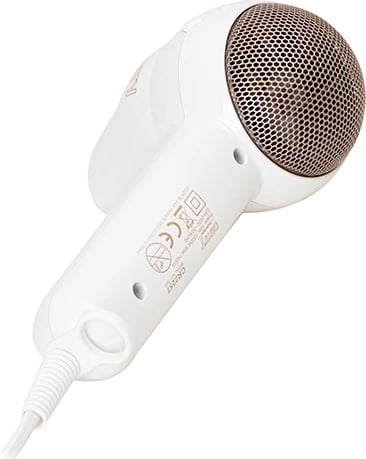 Tharëse flokësh, Adler Camry CR 2257, 1400W, 2 nivele temperature, 2 nivele shpejtësie, me koncentrator, e bardhë me elemente ari