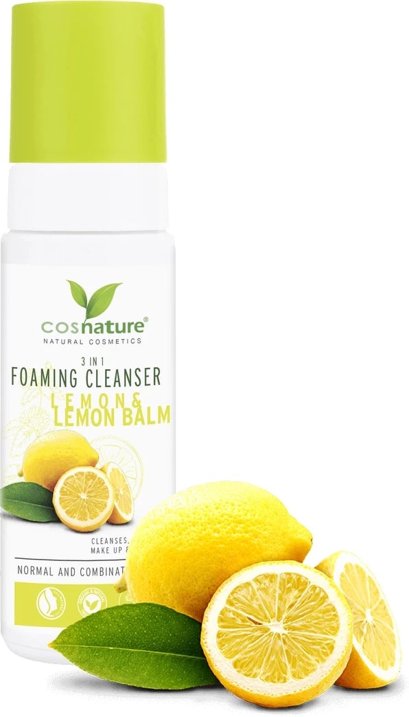 Shkumë pastruese për fytyrë Cosnature 3in1 për femra me limon dhe balsam limoni, 150ml