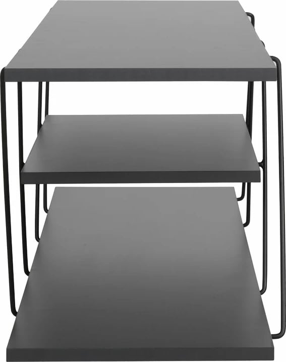 Komodë TV Tars, ngjyrë gri e errët/zezë, 120x30x33cm