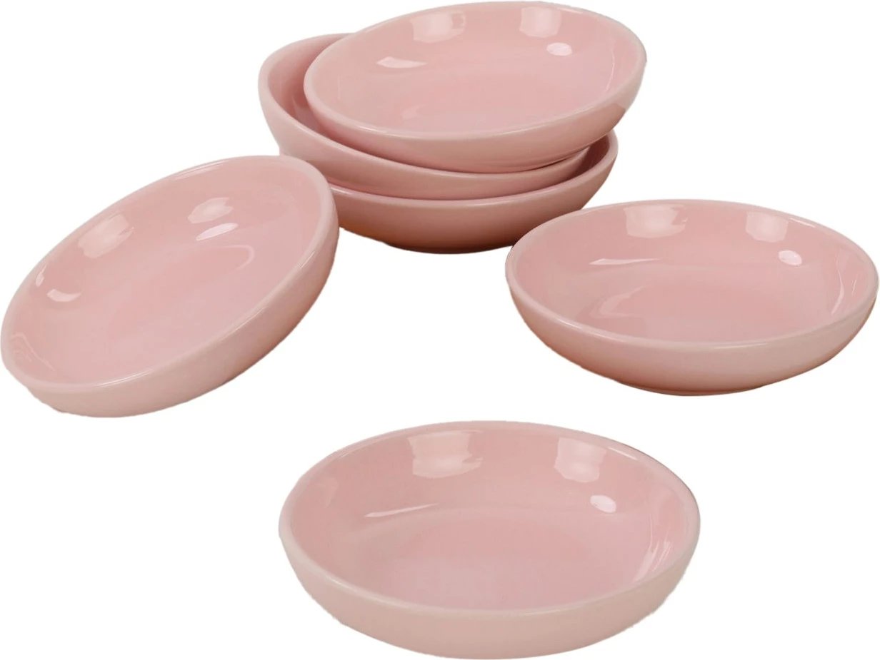 Set tasash për salca, qeramike, rozë, Hermia Concept, 13x13x3.3cm (6 copë) Set tasash për salca, qeramike, rozë, Hermia Concept, 13x13x3.3cm (6 copë)